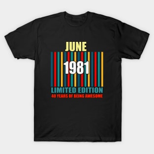 Made in 1981 Birthday Gifts All Original Parts vintage T-Shirt